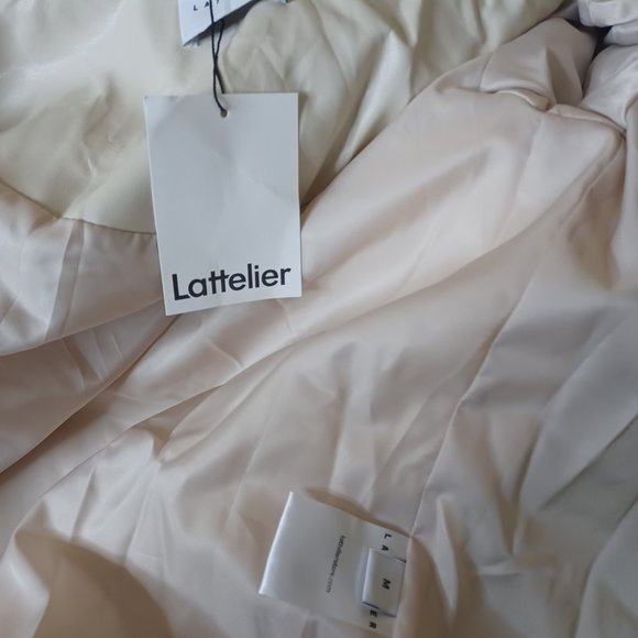 Lattelier polyester padded puffer jacket pearl white size madium - Picture 4 of 6